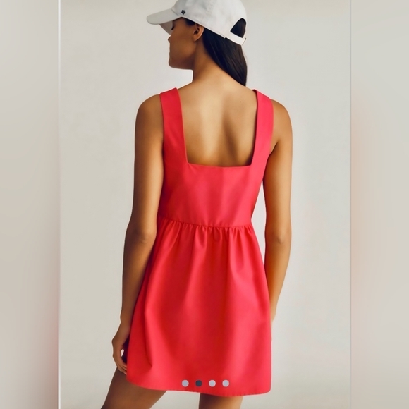 Anthropologie Daily Practice NWT Sleeveless Split-Neck Mini Fuchsia Dress - Picture 2 of 7